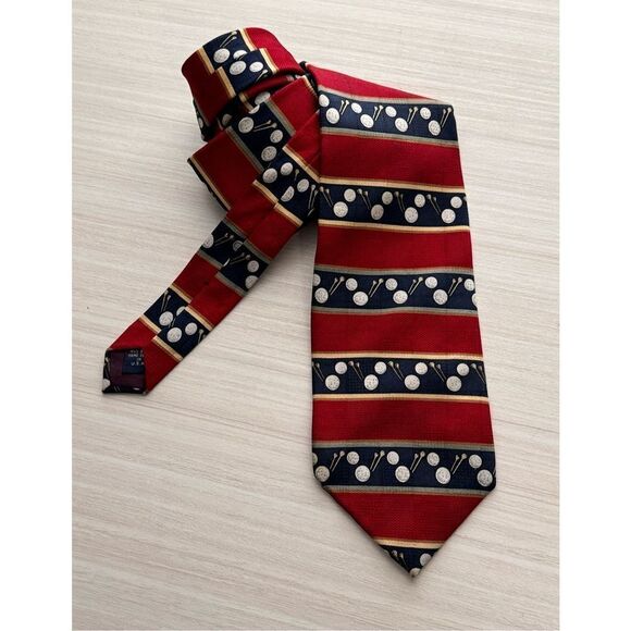 Amherst and Brock  Golf Themed Silk Tie - Picture 3 of 9